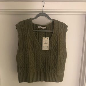 Zara Cable Knit Sweater Vest